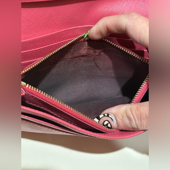 Prada Pink Saffiano Double Snap Continental Wallet - Picture 12 of 13